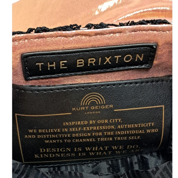 Kurt Geiger Black and Gold Floral Crossbody Bag - Picture 4 of 4